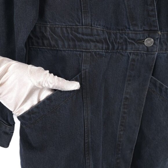 Etica Anthropologie The Mira‎ Denim Wrap Mini Dress Volume Sleeves Size SMALL - Picture 14 of 16